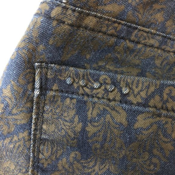 BlankNYC Printed Damask Filigree Skinny Jeans Dark Denim Size 28 - Picture 12 of 16
